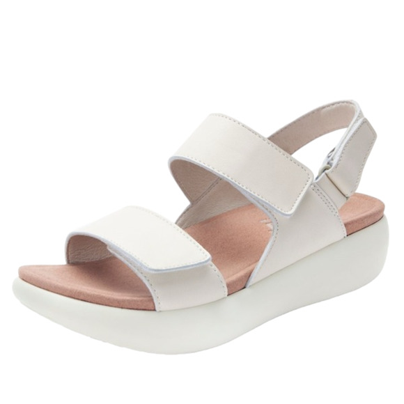 Algeria Shoes - Algeria Ivory Leather Bailee Slingback Casual Sandals Size EU 40